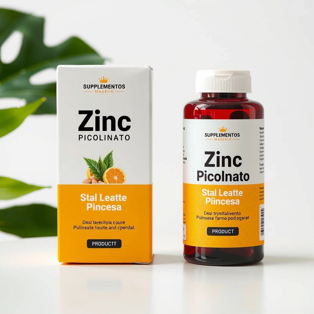 Envase de Zinc Picolinato de Suplementos Madrid Princesa